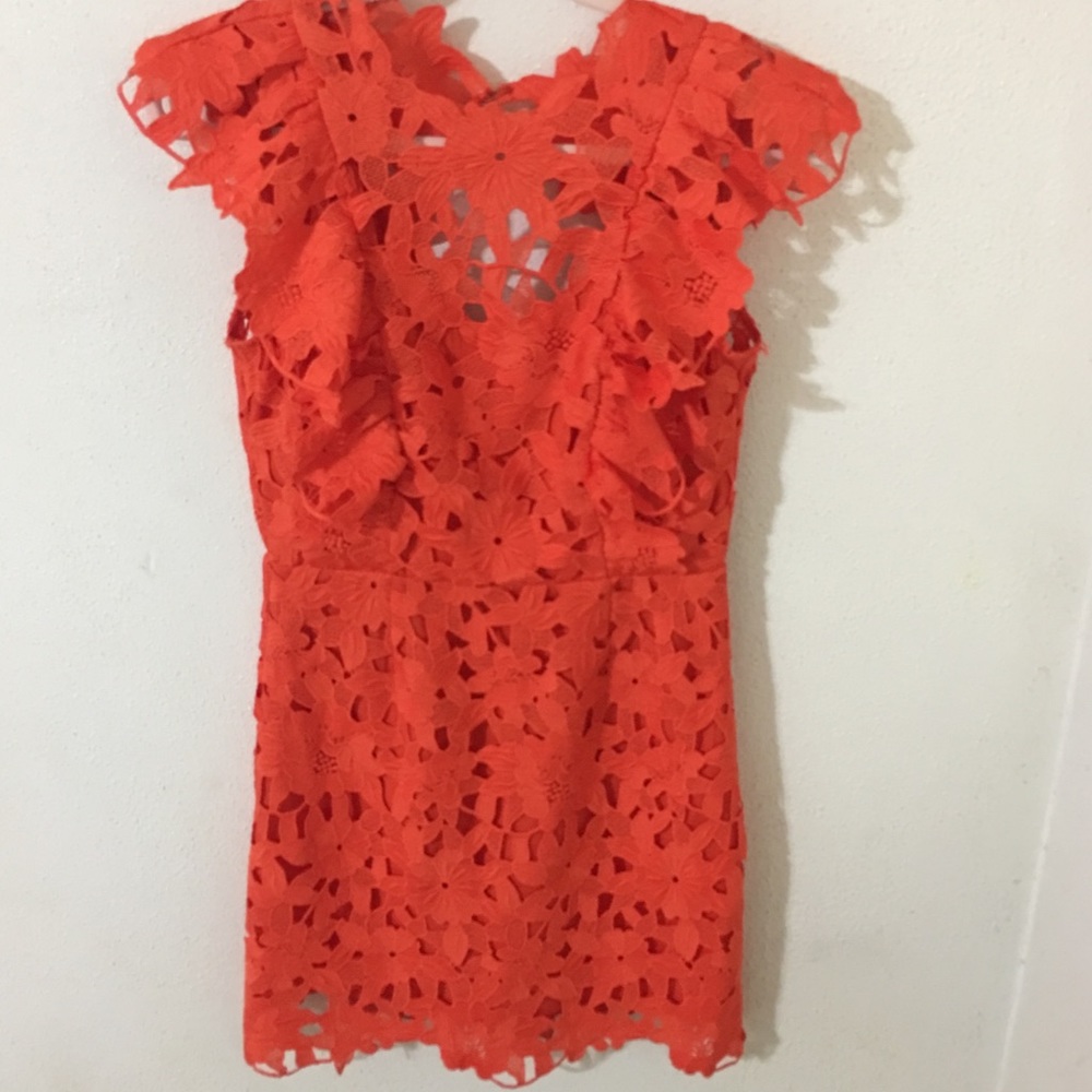 Warn once Free People Saylor Orange Open Back Dress - Picture 4 of 8
